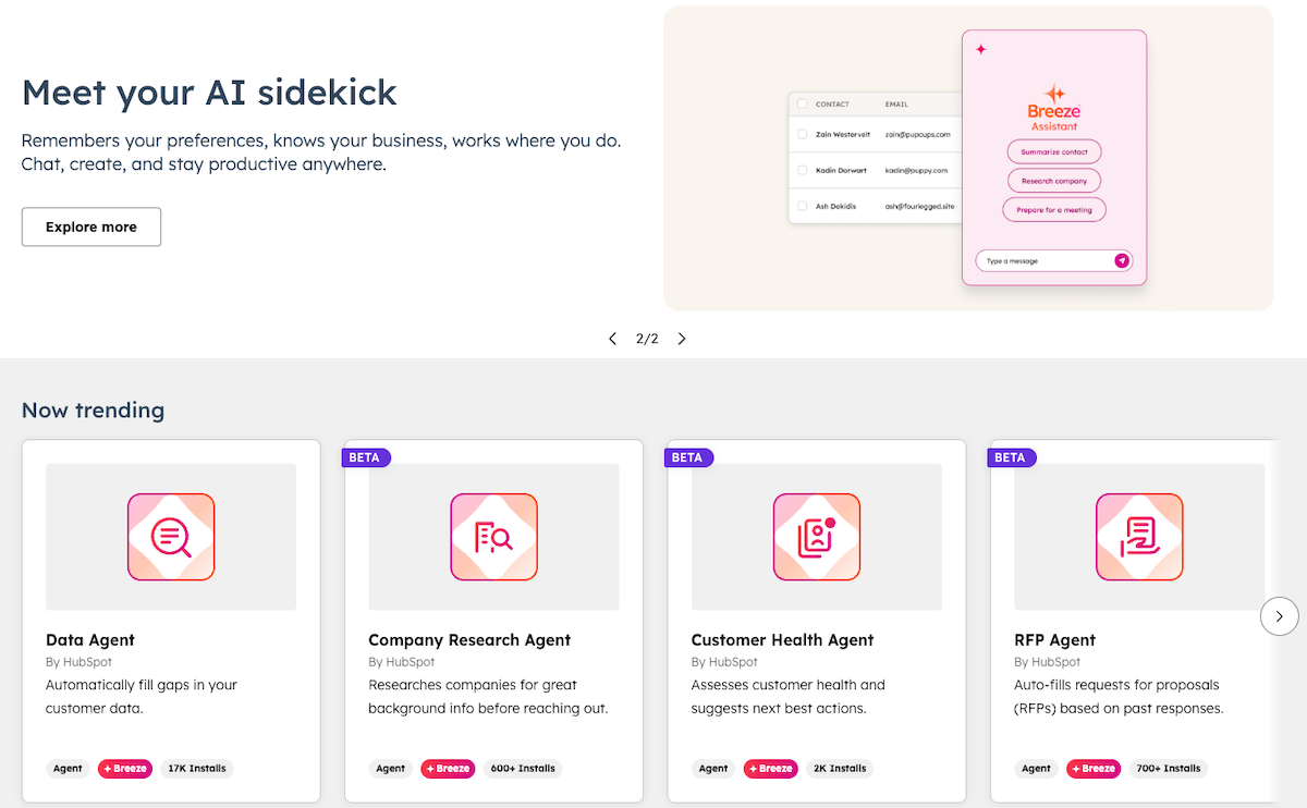Agentes IA HubSpot chatbot