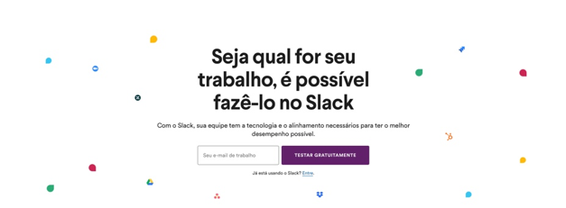 Otimizar landing page Slack