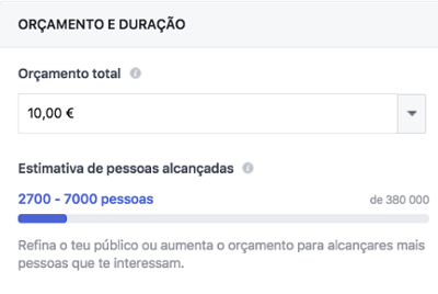 Definir orçamento de campanhas para facebook